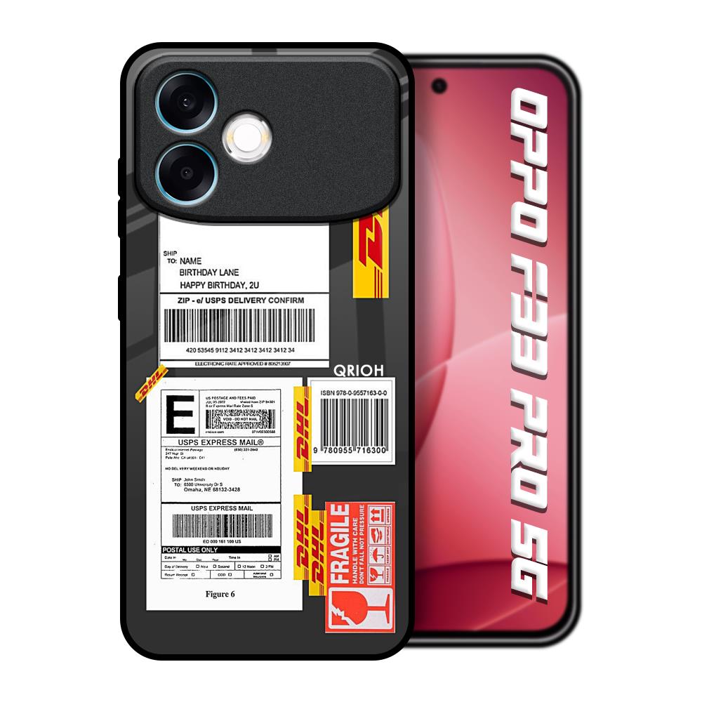 Cool Barcode Label Oppo F33 Pro 5G Glass Back Cover Online