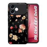 Black Spring Floral Oppo F33 Pro 5G Glass Back Cover Online