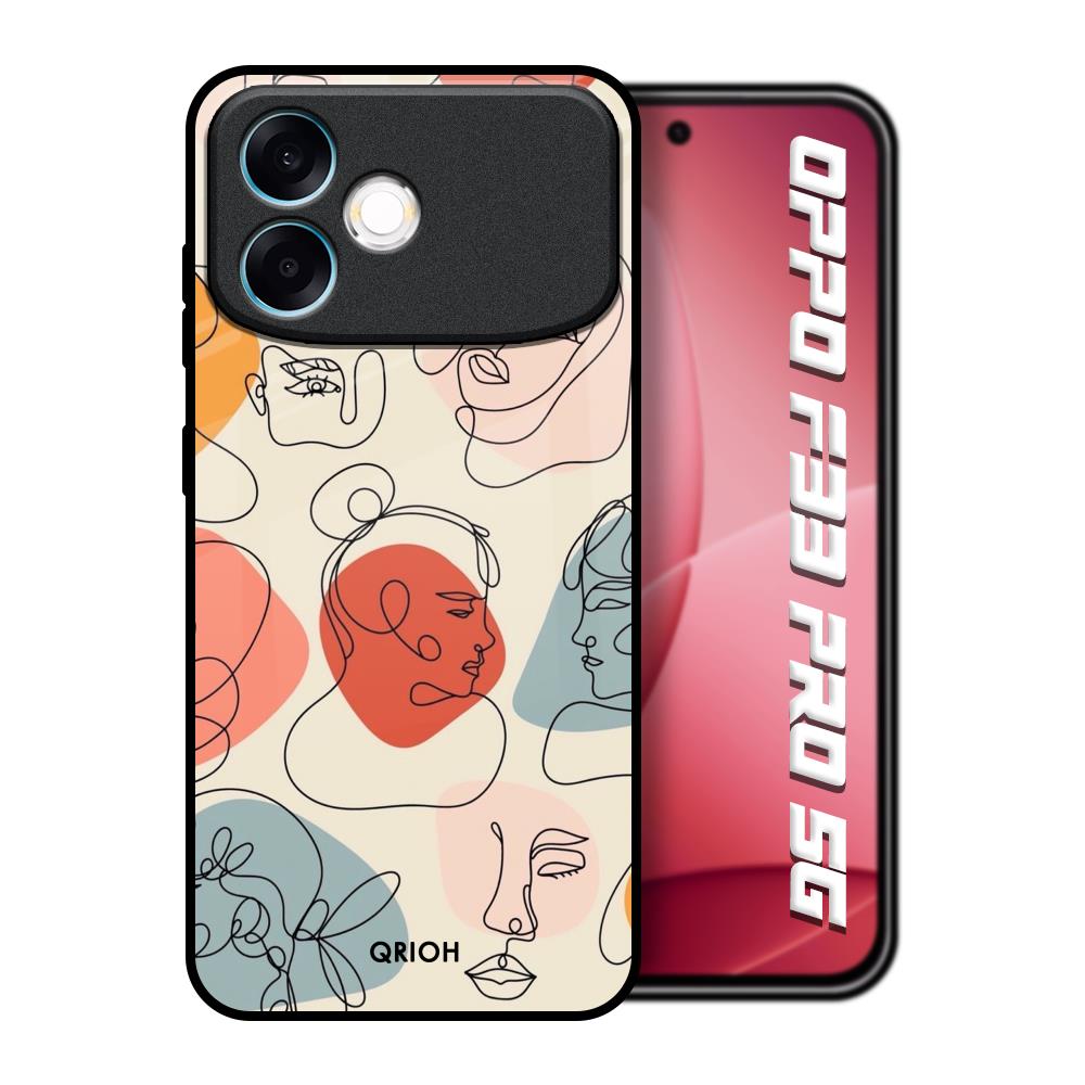 Abstract Faces Oppo F33 Pro 5G Glass Back Cover Online