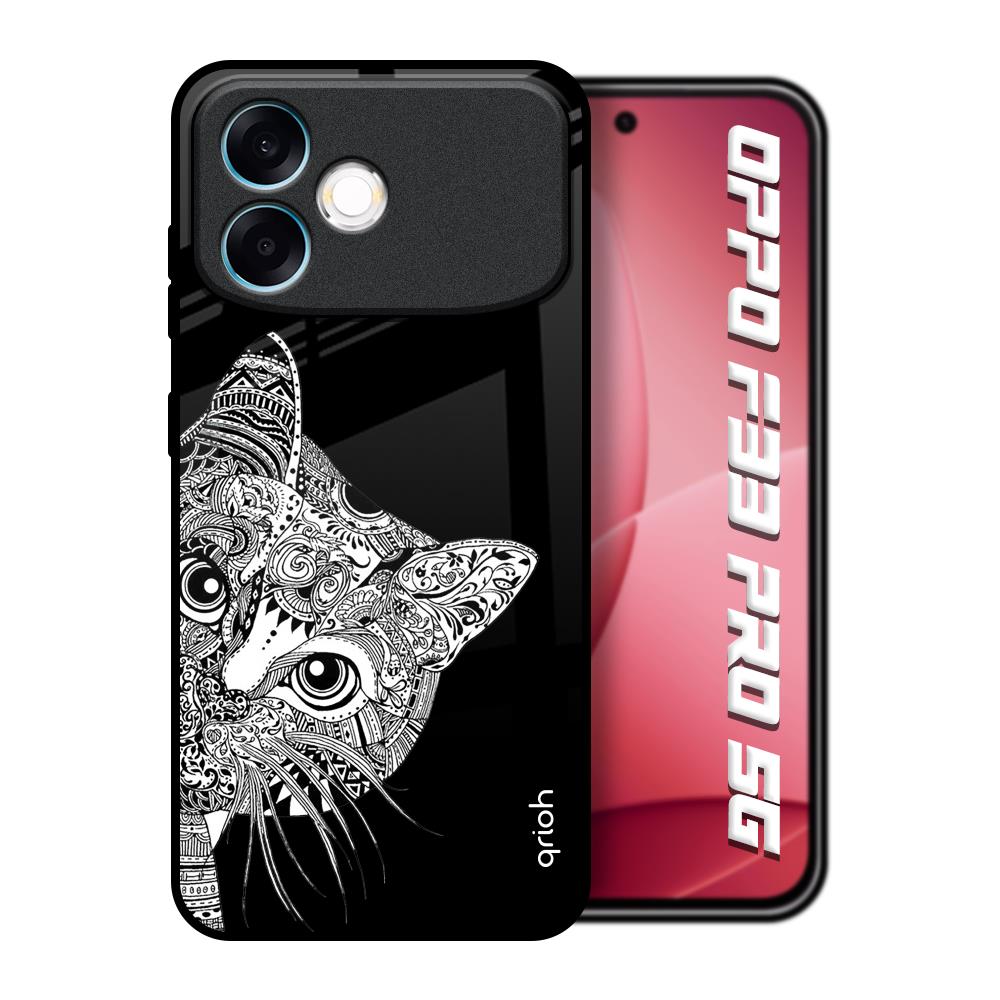 Kitten Mandala Oppo F33 Pro 5G Glass Back Cover Online