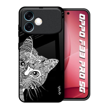 Kitten Mandala Oppo F33 Pro 5G Glass Back Cover Online