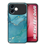 Blue Golden Glitter Oppo F33 Pro 5G Glass Back Cover Online