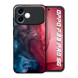 Blue & Red Smoke Oppo F33 Pro 5G Glass Back Cover Online