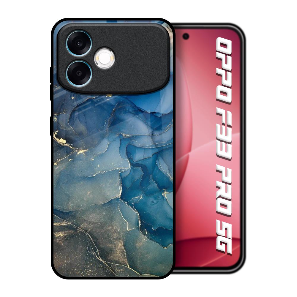 Blue Cool Marble Oppo F33 Pro 5G Glass Back Cover Online