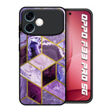 Purple Rhombus Marble Oppo F33 Pro 5G Glass Back Cover Online