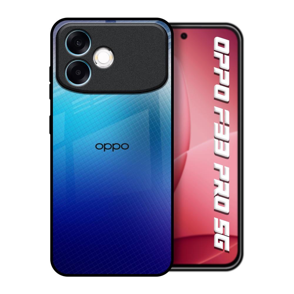 Blue Rhombus Pattern Oppo F33 Pro 5G Glass Back Cover Online