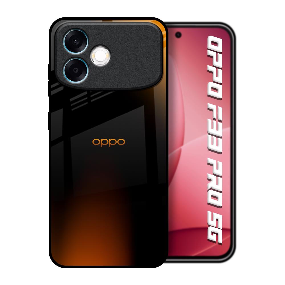 Orange Black Fusion Oppo F33 Pro 5G Glass Back Cover Online