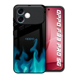 Teal Flames Oppo F33 Pro 5G Glass Back Cover Online