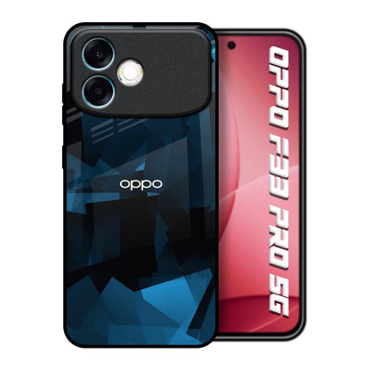 Polygonal Blue Box Oppo F33 Pro 5G Glass Back Cover Online