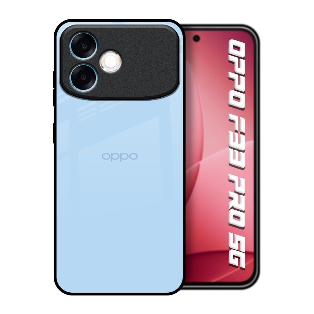 Pastel Sky Blue Oppo F33 Pro 5G Glass Back Cover Online