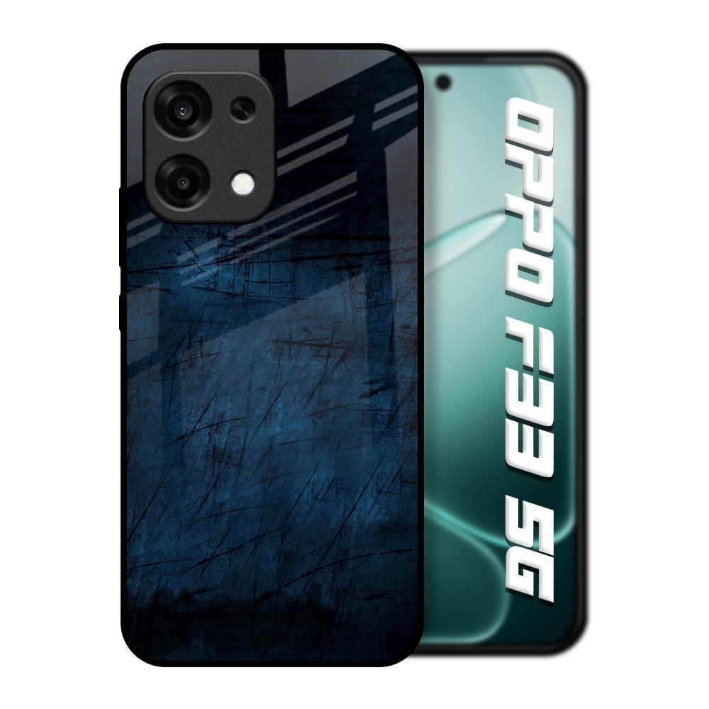 Dark Blue Grunge Oppo F33 5G Glass Back Cover Online