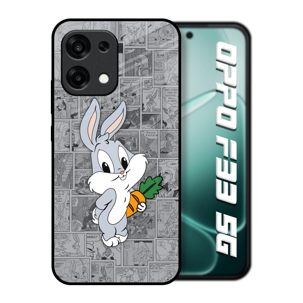 Cute Baby Bunny Oppo F33 5G Glass Back Cover Online