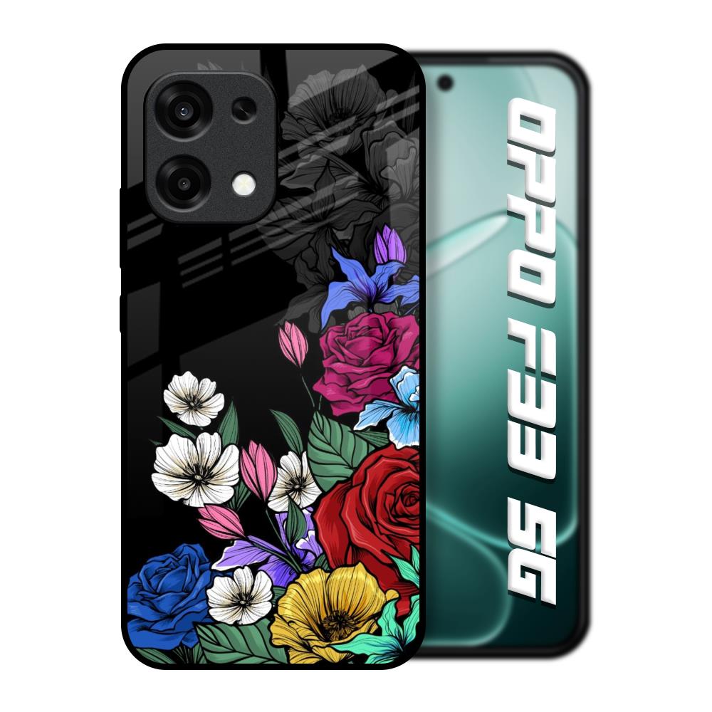 Rose Flower Bunch Art Oppo F33 5G Glass Back Cover Online