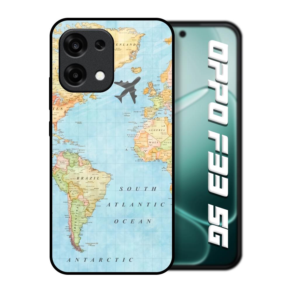 Travel Map Oppo F33 5G Glass Back Cover Online
