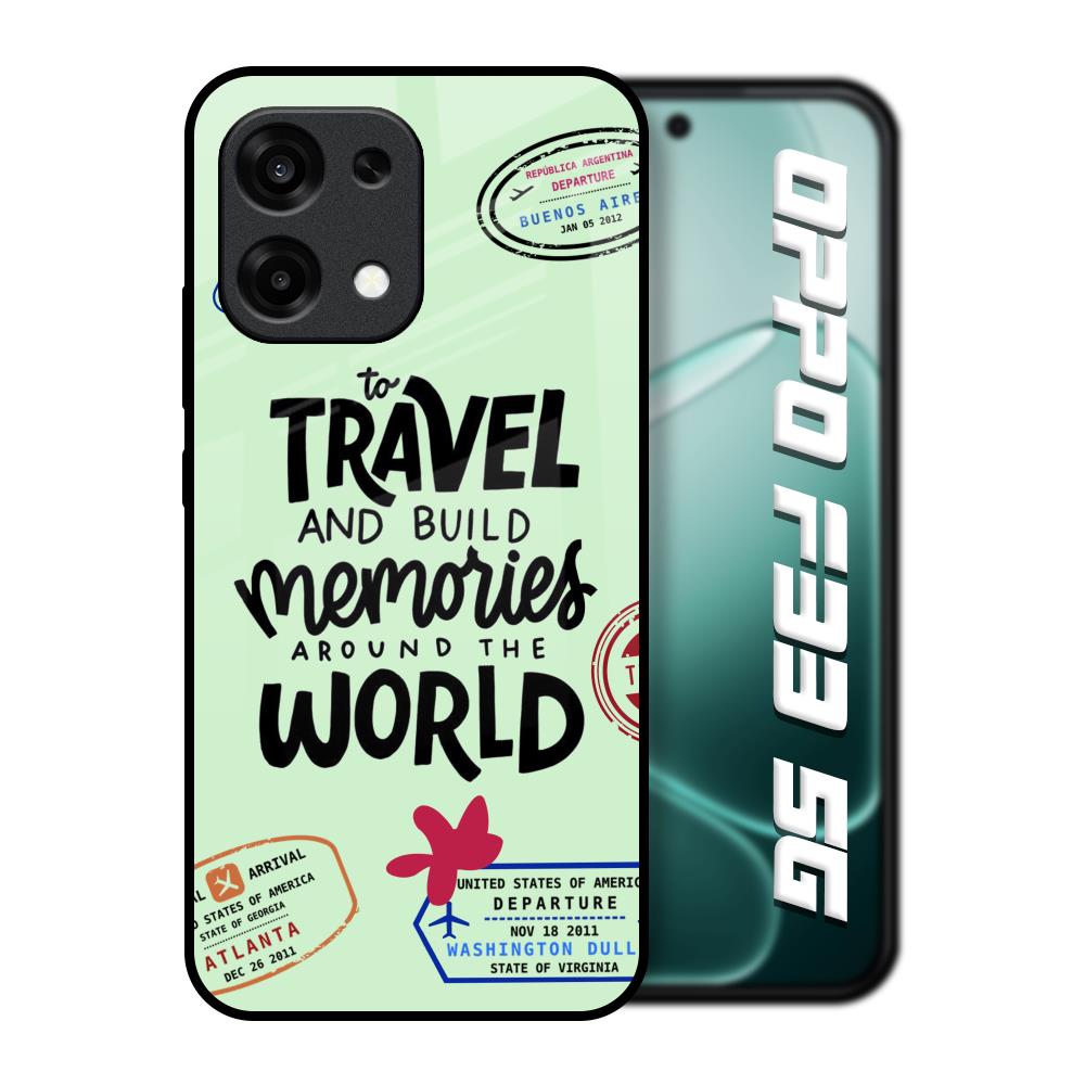 Travel Stamps Oppo F33 5G Glass Back Cover Online