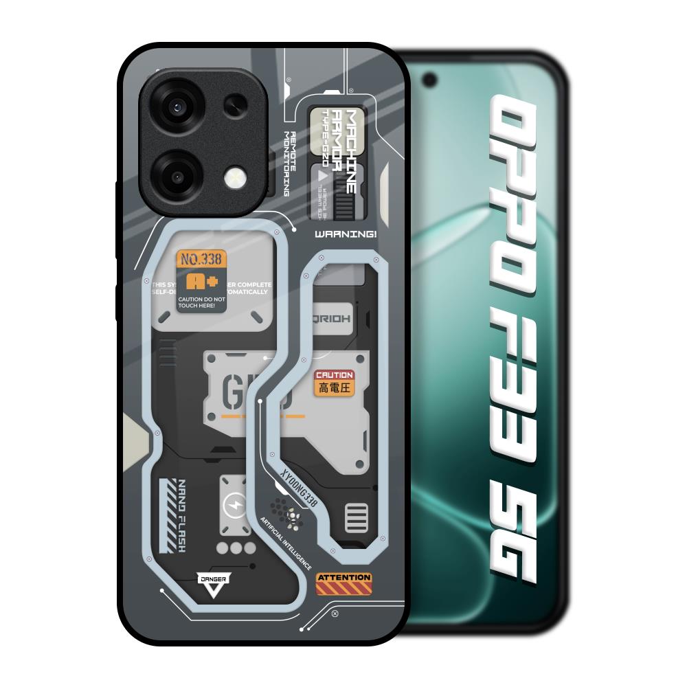 Retro Futuristic Oppo F33 5G Glass Back Cover Online