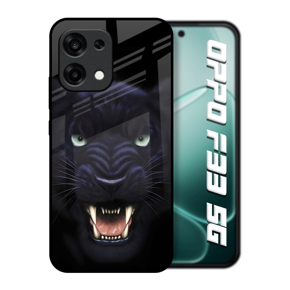 Angry Black Tiger Oppo F33 5G Glass Back Cover Online