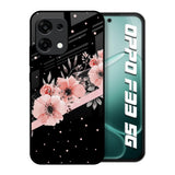 Floral Black Band Oppo F33 5G Glass Back Cover Online