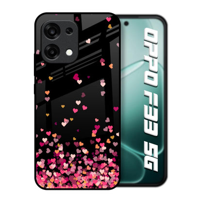 Heart Rain Fall Oppo F33 5G Glass Back Cover Online