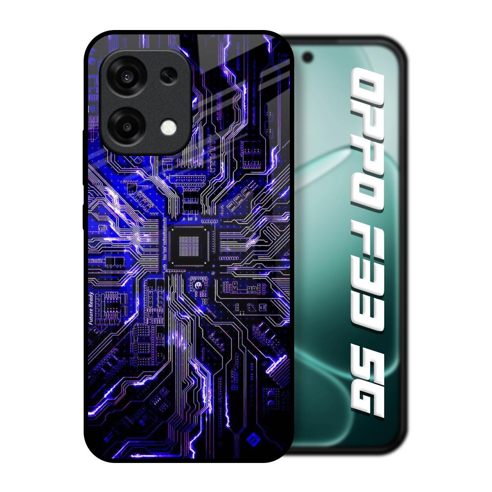 Techno Color Pattern Oppo F33 5G Glass Back Cover Online