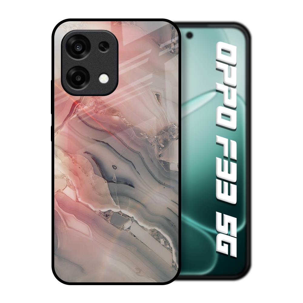 Pink And Grey Marble Oppo F33 5G Glass Back Cover Online