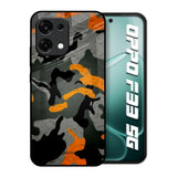 Camouflage Orange Oppo F33 5G Glass Back Cover Online