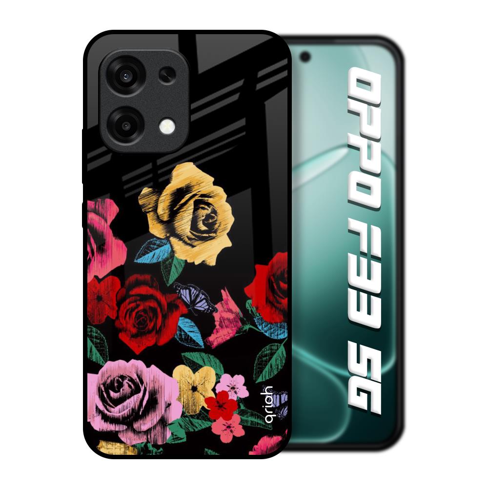 Floral Decorative Oppo F33 5G Glass Back Cover Online