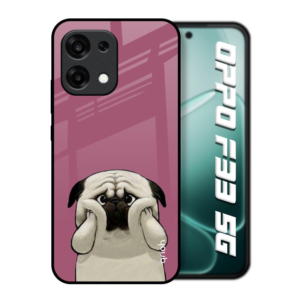 Funny Pug Face Oppo F33 5G Glass Back Cover Online