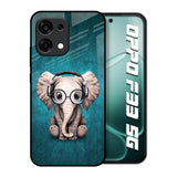 Adorable Baby Elephant Oppo F33 5G Glass Back Cover Online