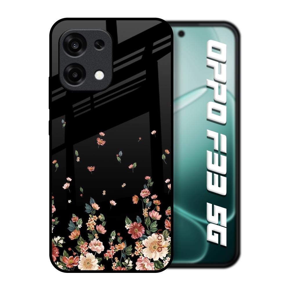 Floating Floral Print Oppo F33 5G Glass Back Cover Online