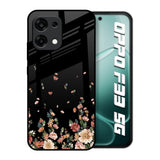 Floating Floral Print Oppo F33 5G Glass Back Cover Online