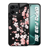 Black Cherry Blossom Oppo F33 5G Glass Back Cover Online