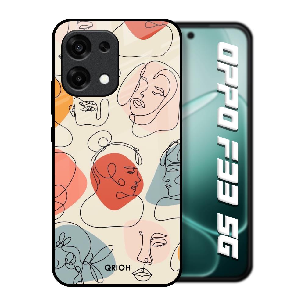 Abstract Faces Oppo F33 5G Glass Back Cover Online