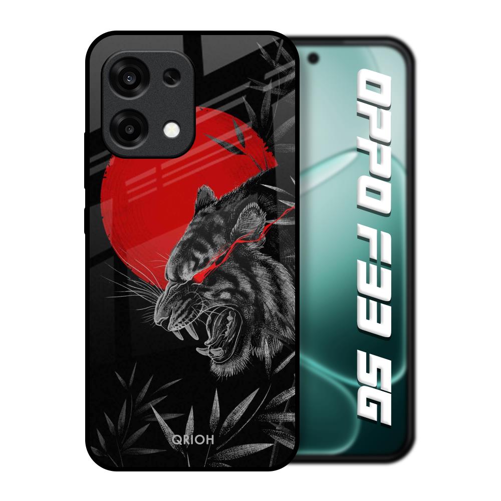 Red Moon Tiger Oppo F33 5G Glass Back Cover Online