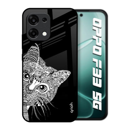 Kitten Mandala Oppo F33 5G Glass Back Cover Online