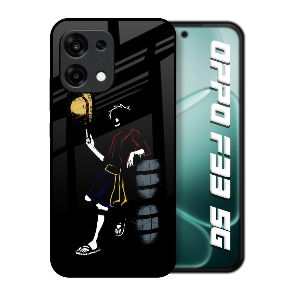 Luffy Line Art Oppo F33 5G Glass Back Cover Online