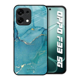 Blue Golden Glitter Oppo F33 5G Glass Back Cover Online