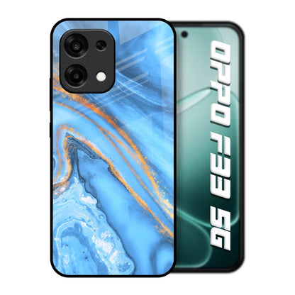 Vibrant Blue Marble Oppo F33 5G Glass Back Cover Online