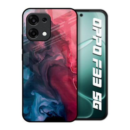 Blue & Red Smoke Oppo F33 5G Glass Back Cover Online