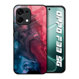 Blue & Red Smoke Oppo F33 5G Glass Back Cover Online