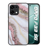 Pink & Gold Gllitter Marble Oppo F33 5G Glass Back Cover Online