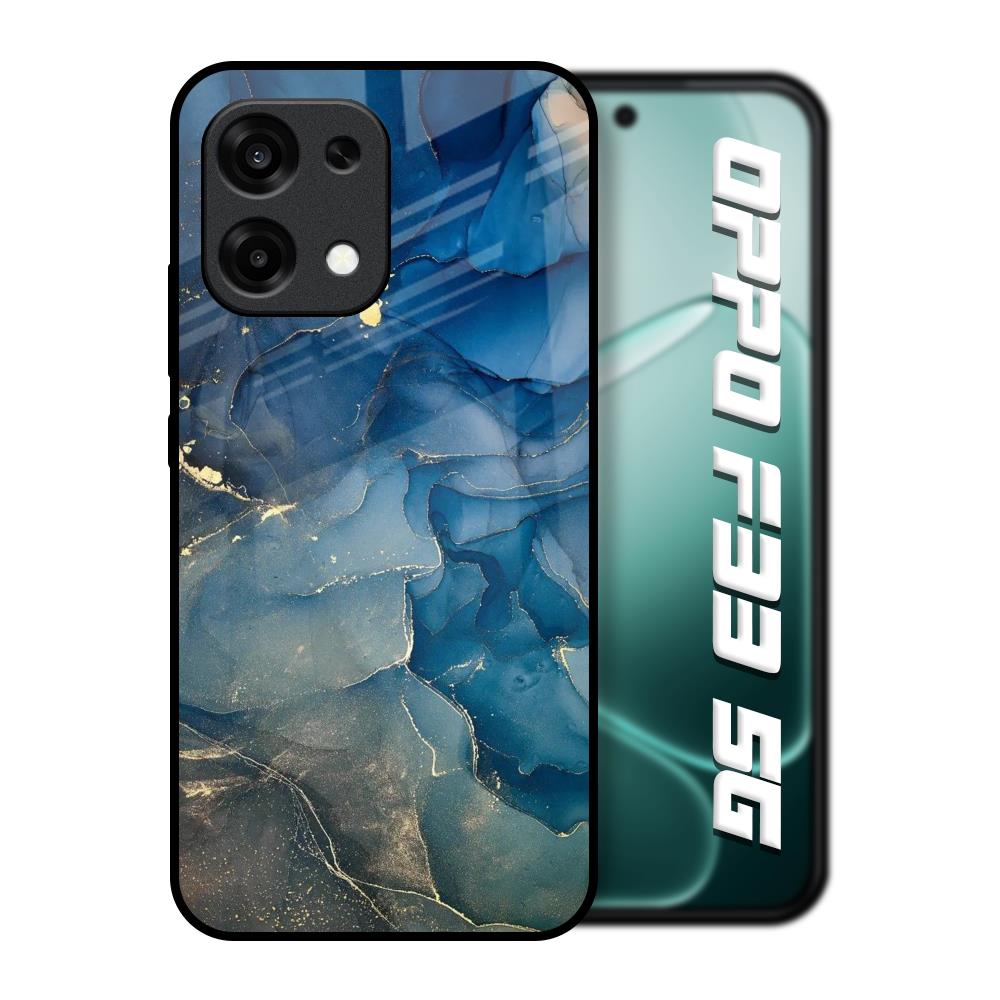 Blue Cool Marble Oppo F33 5G Glass Back Cover Online