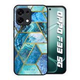 Turquoise Geometrical Marble Oppo F33 5G Glass Back Cover Online
