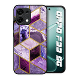 Purple Rhombus Marble Oppo F33 5G Glass Back Cover Online