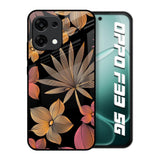 Lines Pattern Flowers Oppo F33 5G Glass Back Cover Online