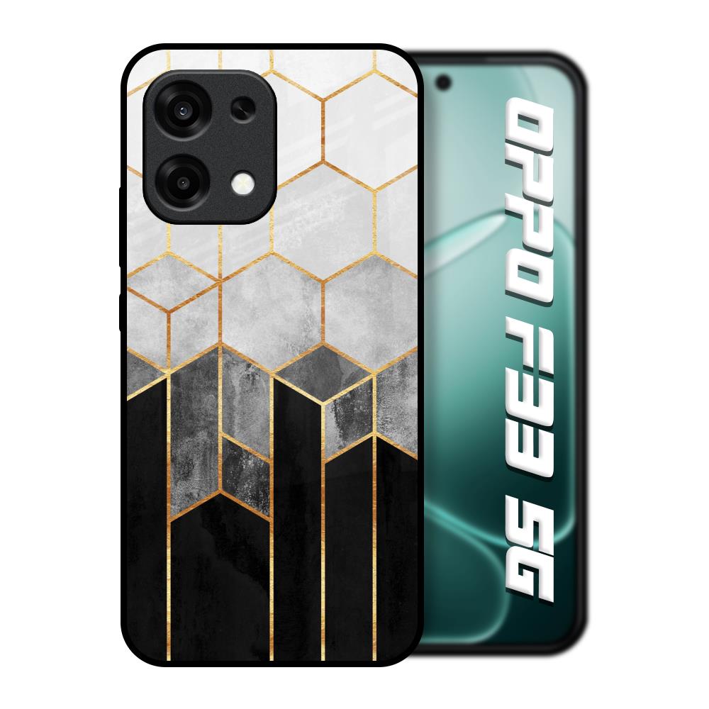 Tricolor Pattern Oppo F33 5G Glass Back Cover Online
