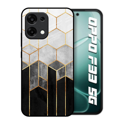 Tricolor Pattern Oppo F33 5G Glass Back Cover Online