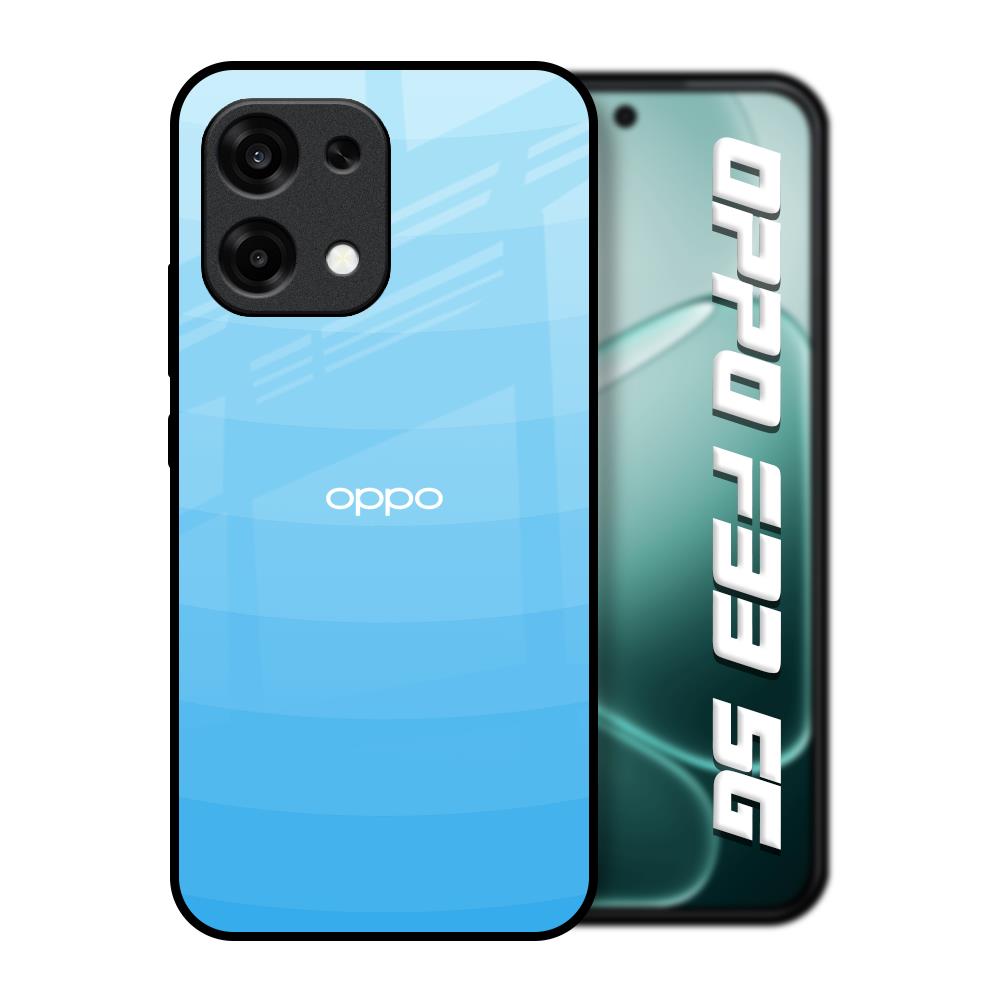 Wavy Blue Pattern Oppo F33 5G Glass Back Cover Online