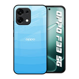 Wavy Blue Pattern Oppo F33 5G Glass Back Cover Online
