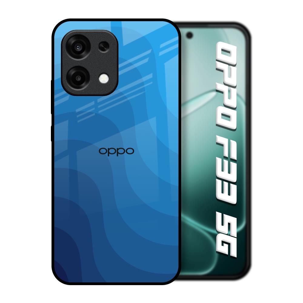 Blue Wave Abstract Oppo F33 5G Glass Back Cover Online